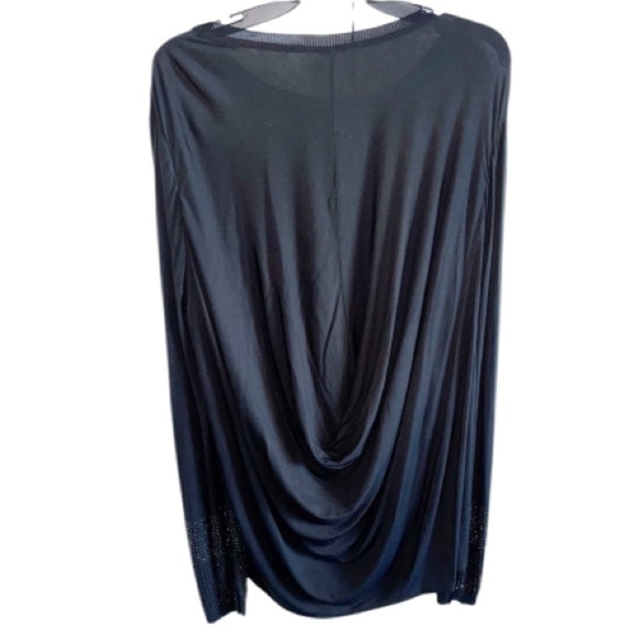 Elie Tahari Tops - Elie Tahari Black Drapey Back Beaded Cuffs Sz XL